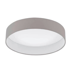 Plafonnier Palomaro 1 blanc et taupe, tissu