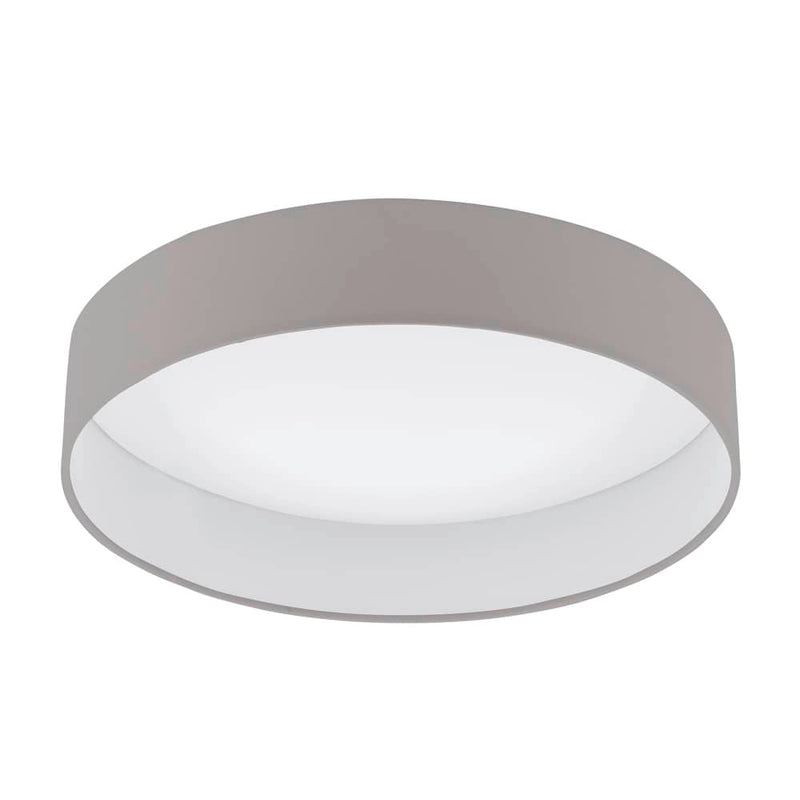 Plafonnier Palomaro 1 blanc et taupe, tissu