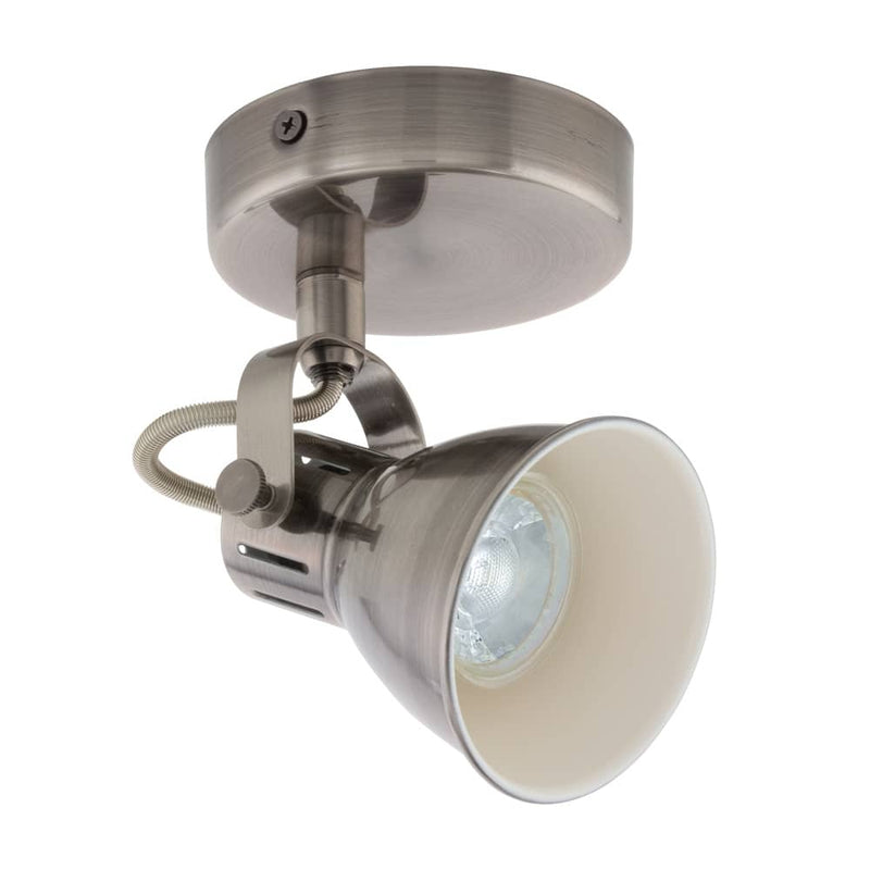 Spot Seras nickel et crème, Ø 10 cm