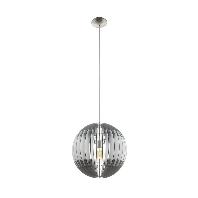 Suspension Olmero nickel et grise, bois