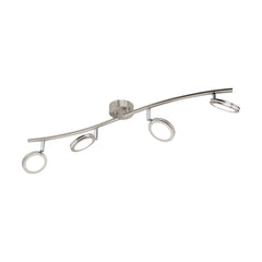 Spot Karystos nickel et blanc, L 70 cm