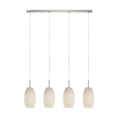 Suspension Batista 3 4 lumières nickel satiné