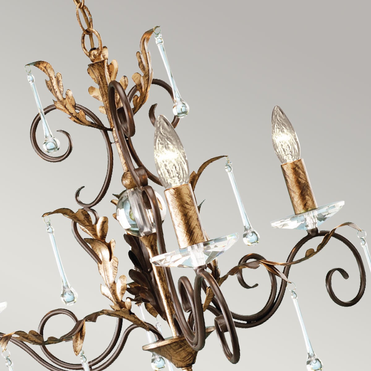 Lustre Amarilli 3 lumières bronze et doré