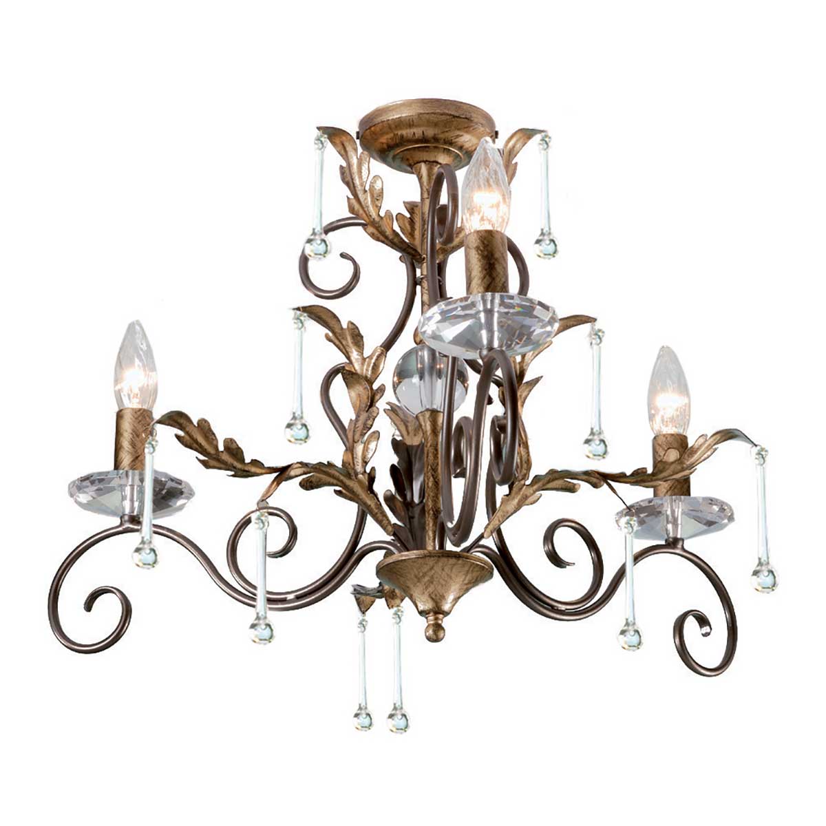 Lustre Amarilli 3 lumières bronze et doré