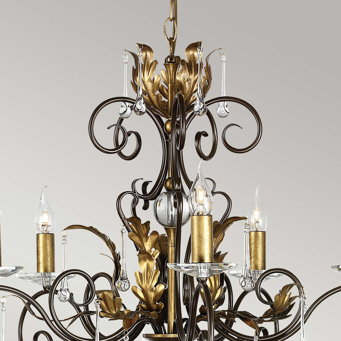 Lustre Amarilli 5 lumières bronze et doré