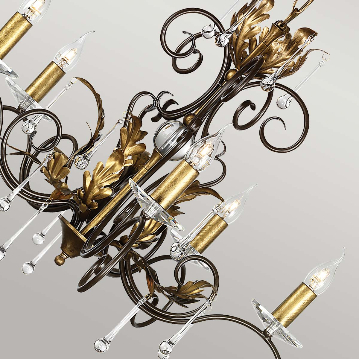 Lustre Amarilli 5 lumières bronze et doré