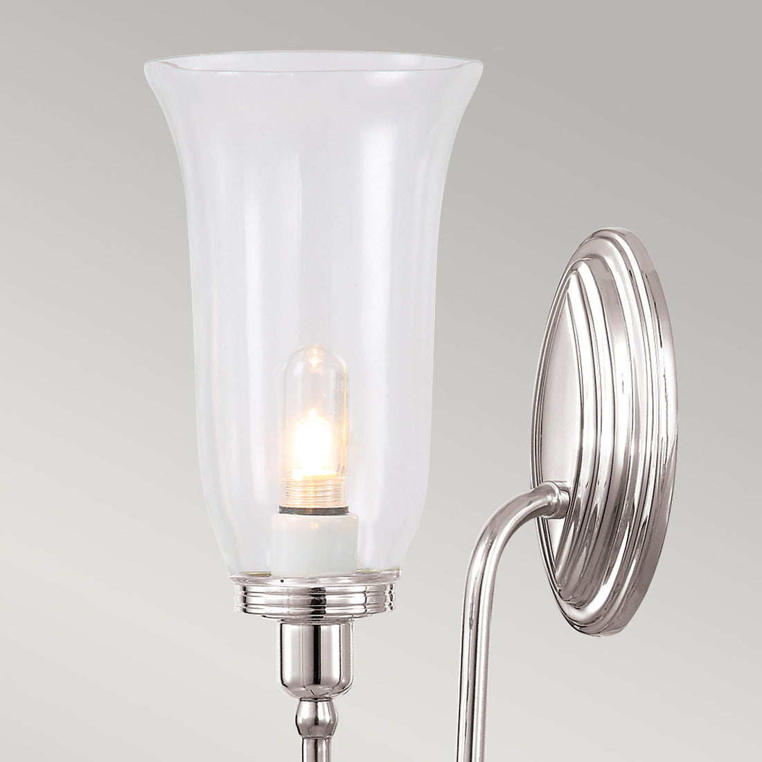 Applique murale Blake nickel poli, verre