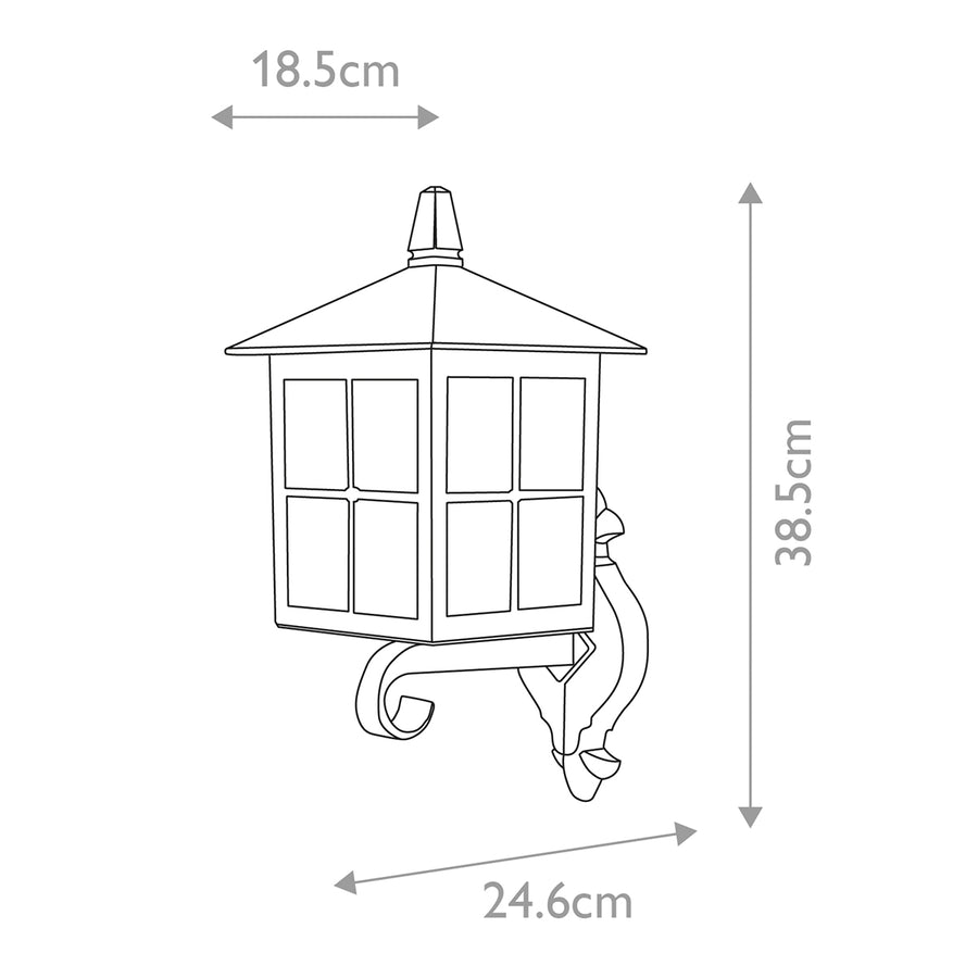 Schéma technique coté présentant les dimensions de l'applique murale.