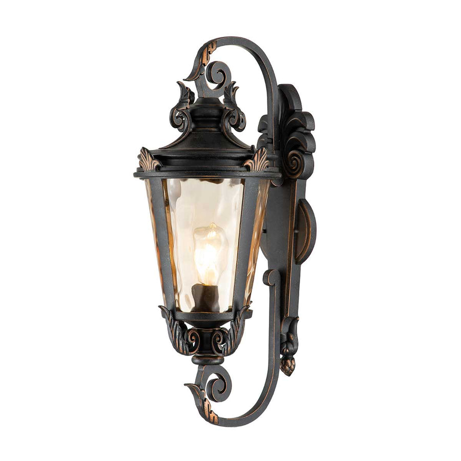 Applique extérieure Baltimore bronze, verre, H 69 cm