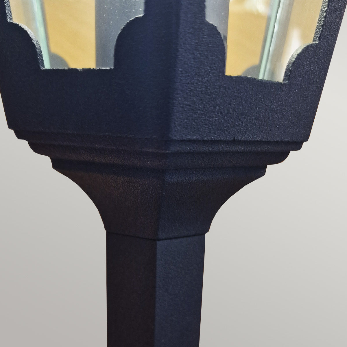 Lampadaire extérieur Chapel noir, verre, H 100 cm
