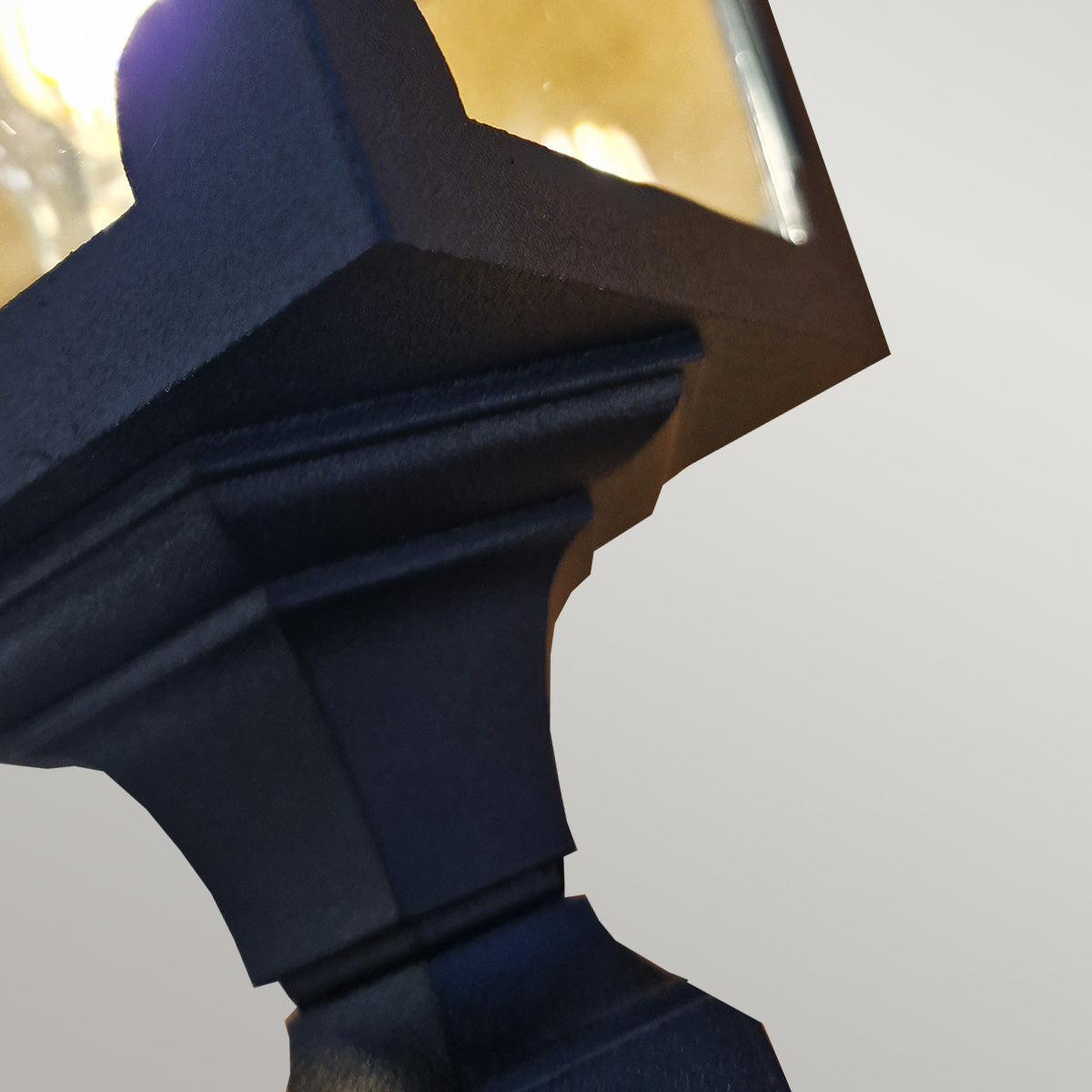Lampadaire extérieur Chapel noir, verre, H 94 cm