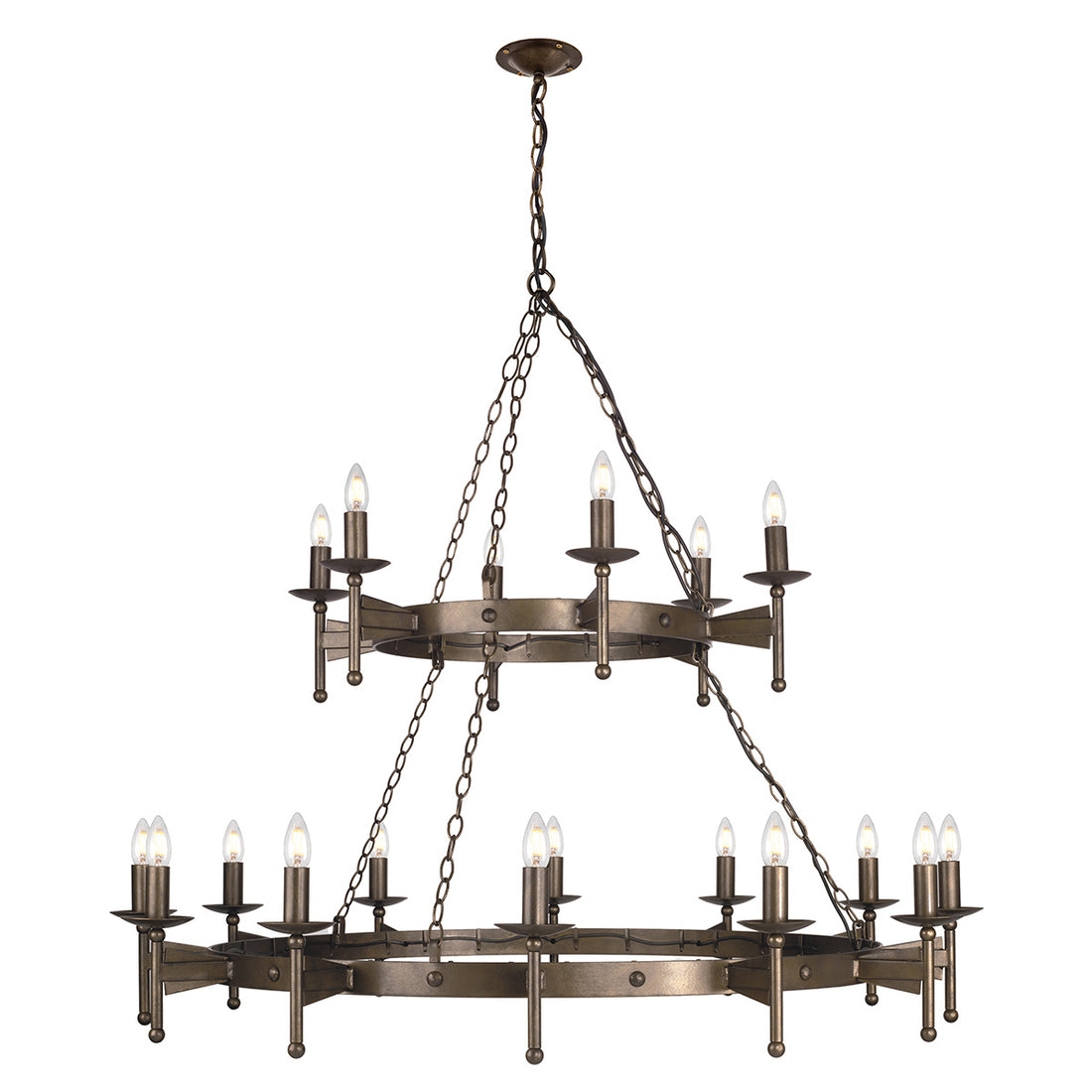 Lustre Cromwell 18 lumières bronze