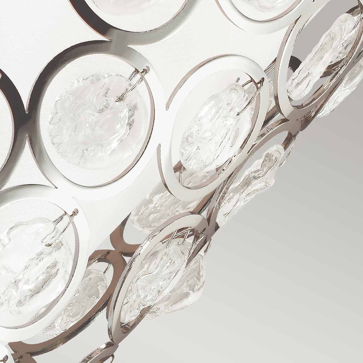 Applique murale Lexi nickel poli, verre