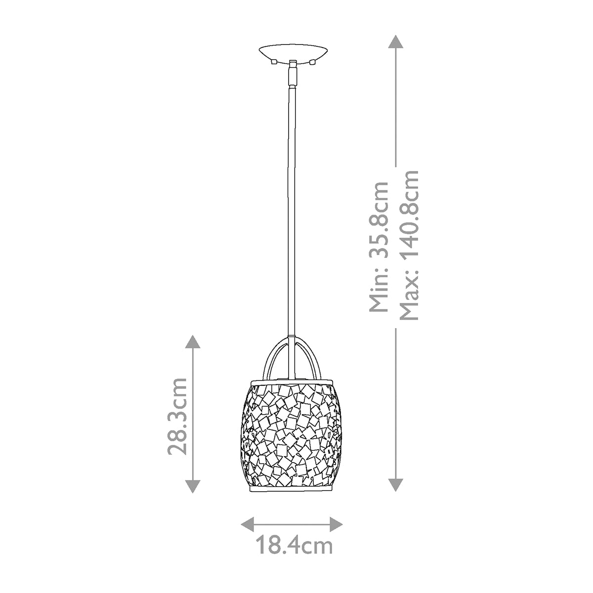 Suspension Zara, verre