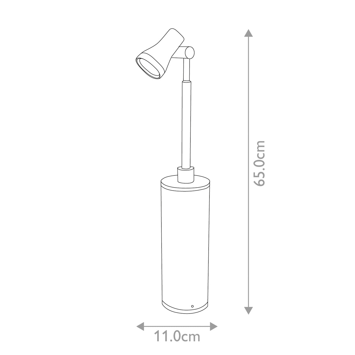 Lampadaire extérieur Beta argenté, H 65 cm