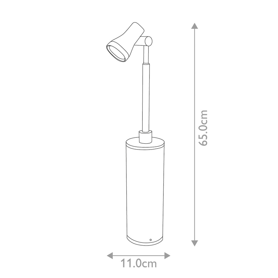 Lampadaire extérieur Beta argenté, H 65 cm