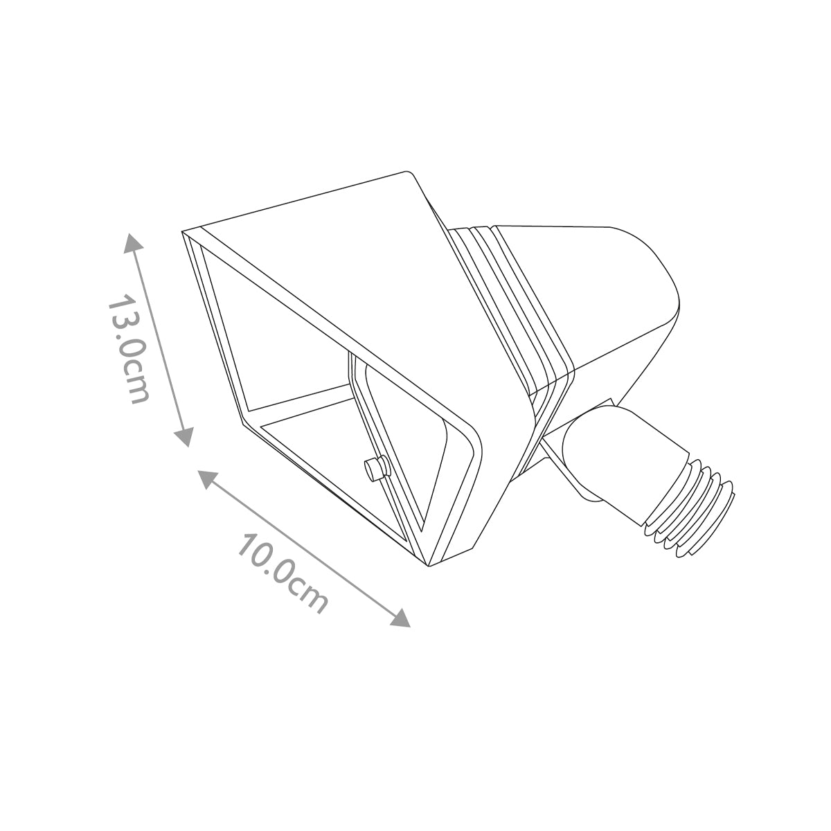 Schéma technique coté montrant les dimensions 13 cm et 10 cm