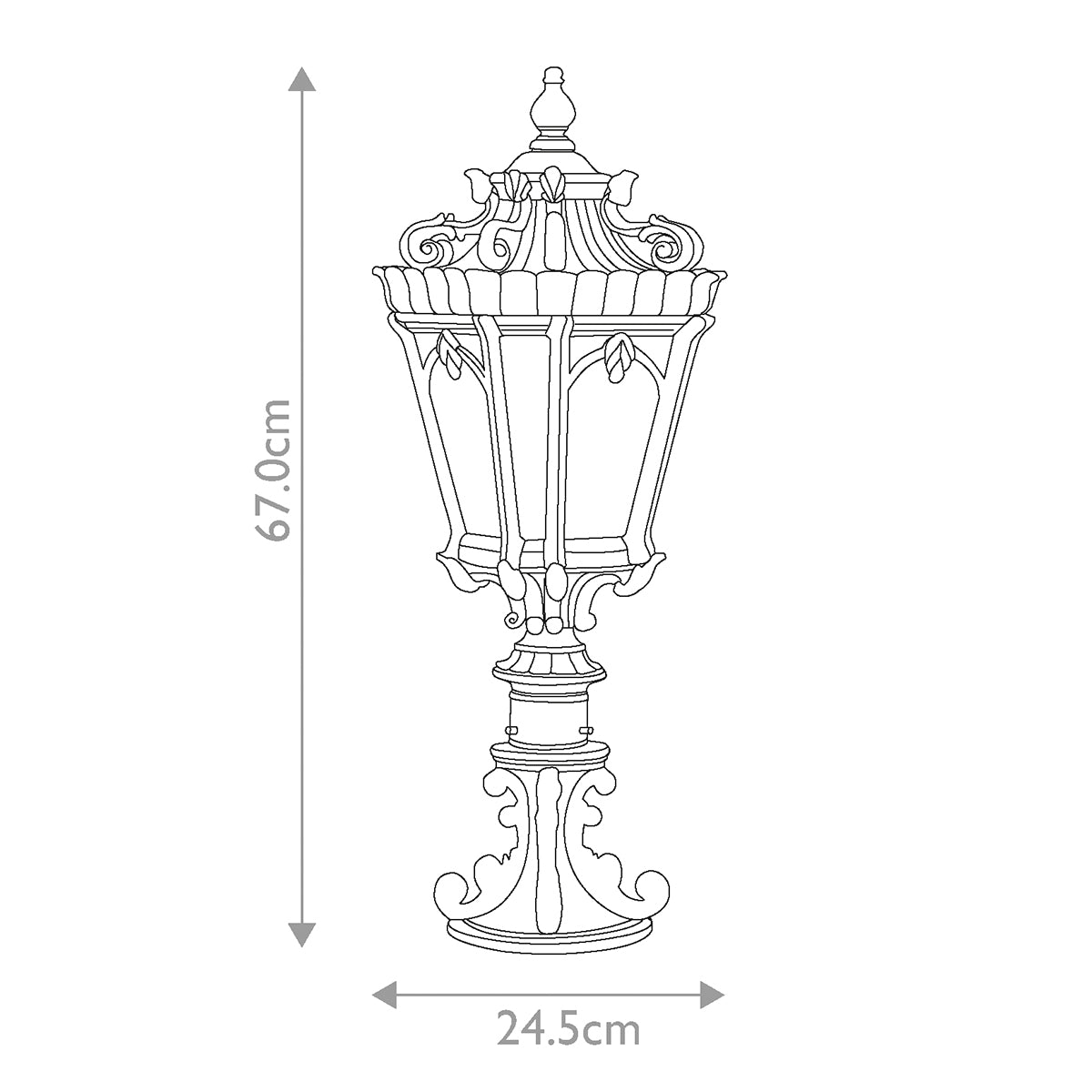 Lampadaire extérieur Tournai 2 lumières, verre