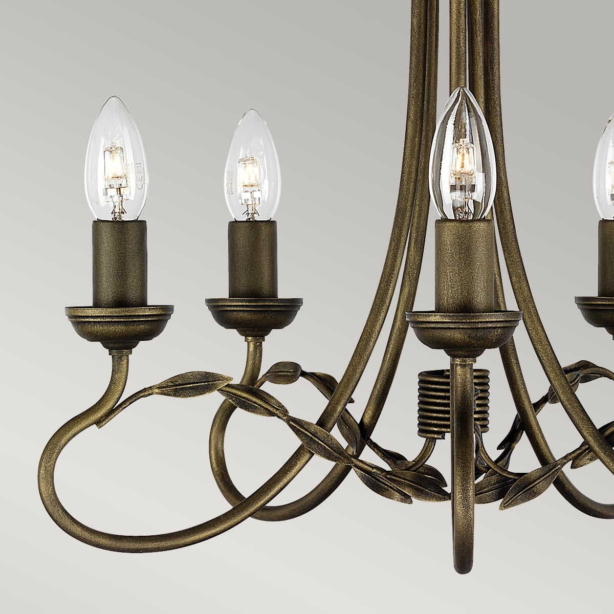 Lustre Olivia 5 lumières noir et doré