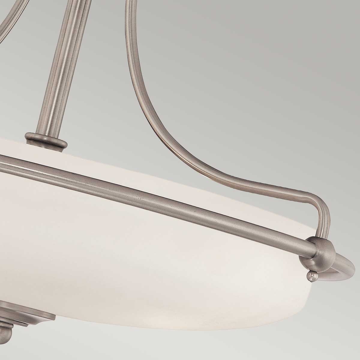 Plafonnier Griffin 4 lumières nickel, verre