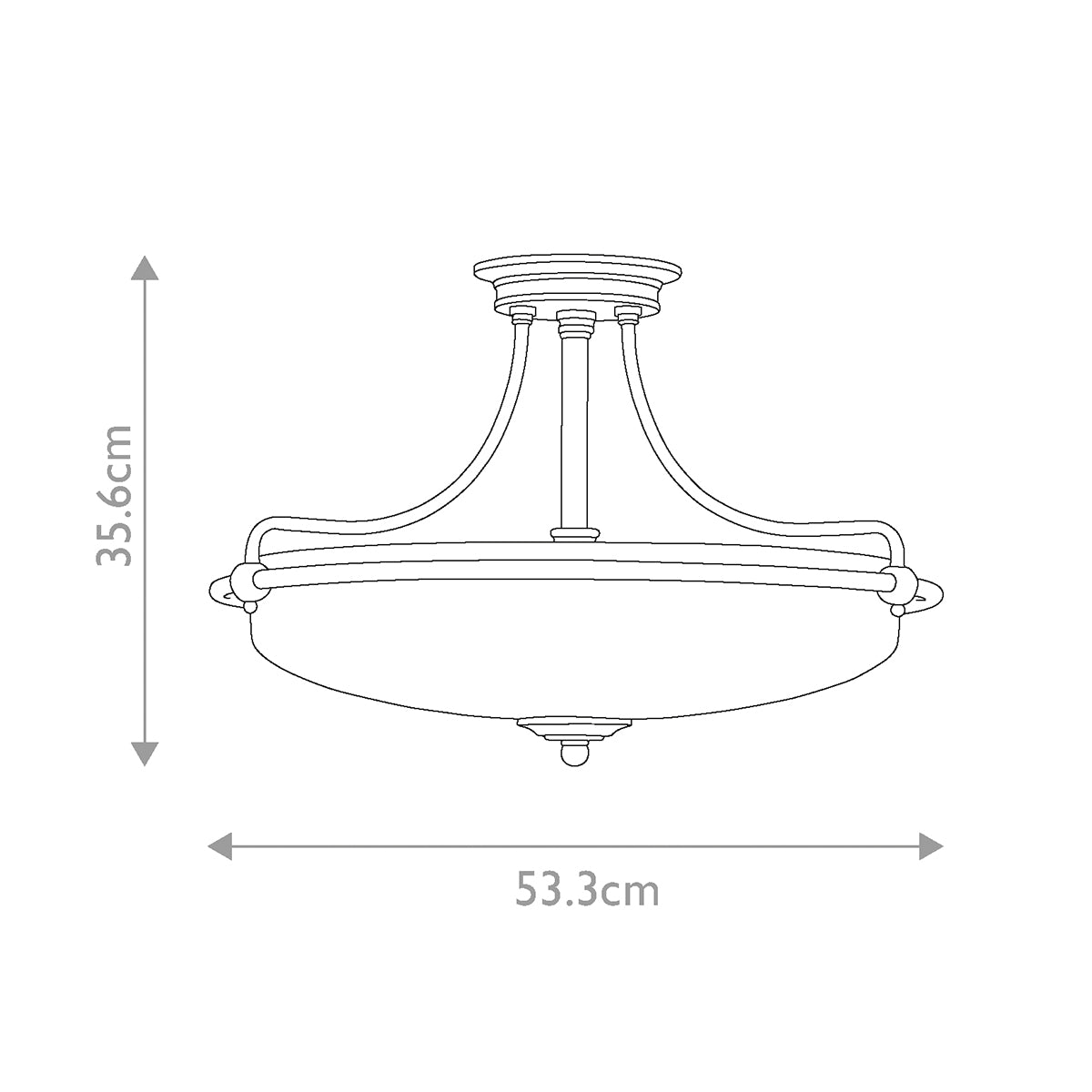 Plafonnier Griffin 4 lumières nickel, verre