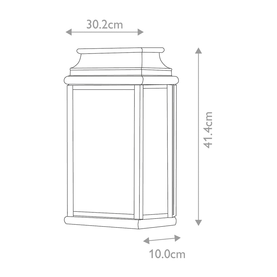 Applique extérieure St Martins 2 lumières laiton vieilli, verre