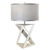 Lampe à poser Aegeus nickel poli et blanche