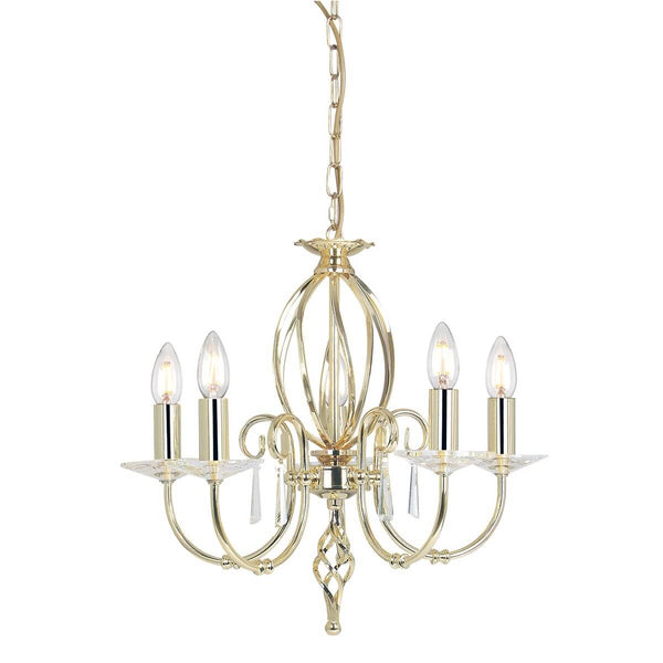 Lustre Aegean 5 lumières laiton poli