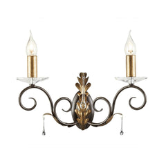 Applique murale Amarilli 2 lumières bronze et dorée