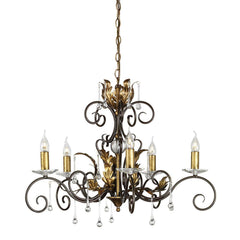 Lustre Amarilli 5 lumières bronze et doré