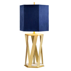 Lampe à poser Apollo laiton brossé et bleu