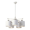 Lustre Balance 5 lumières blanc et nickel poli