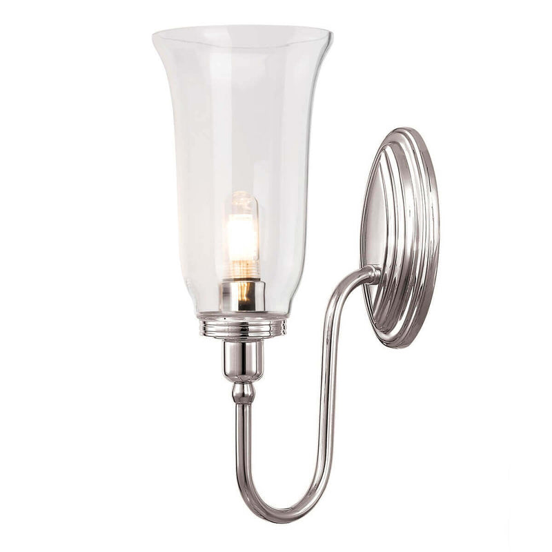 Applique murale Blake nickel poli, verre