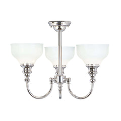Lustre Cheadle 3 lumières chromé, verre