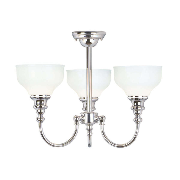 Lustre Cheadle 3 lumières chromé, verre