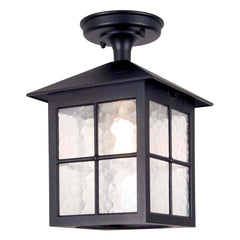 Plafonnier extérieur Winchester noir, verre