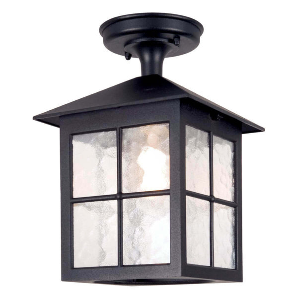 Plafonnier extérieur Winchester noir, verre