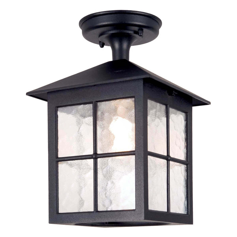Plafonnier extérieur Winchester noir, verre
