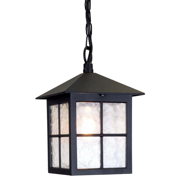 Suspension extérieure Winchester noire, verre