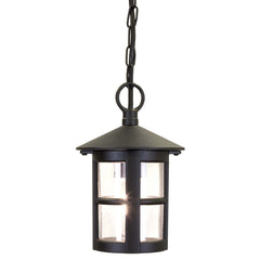 Suspension extérieure Hereford noire, verre, H 26 cm