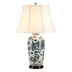 Lampe à poser Blue Traditional bleu et blanche, porcelaine