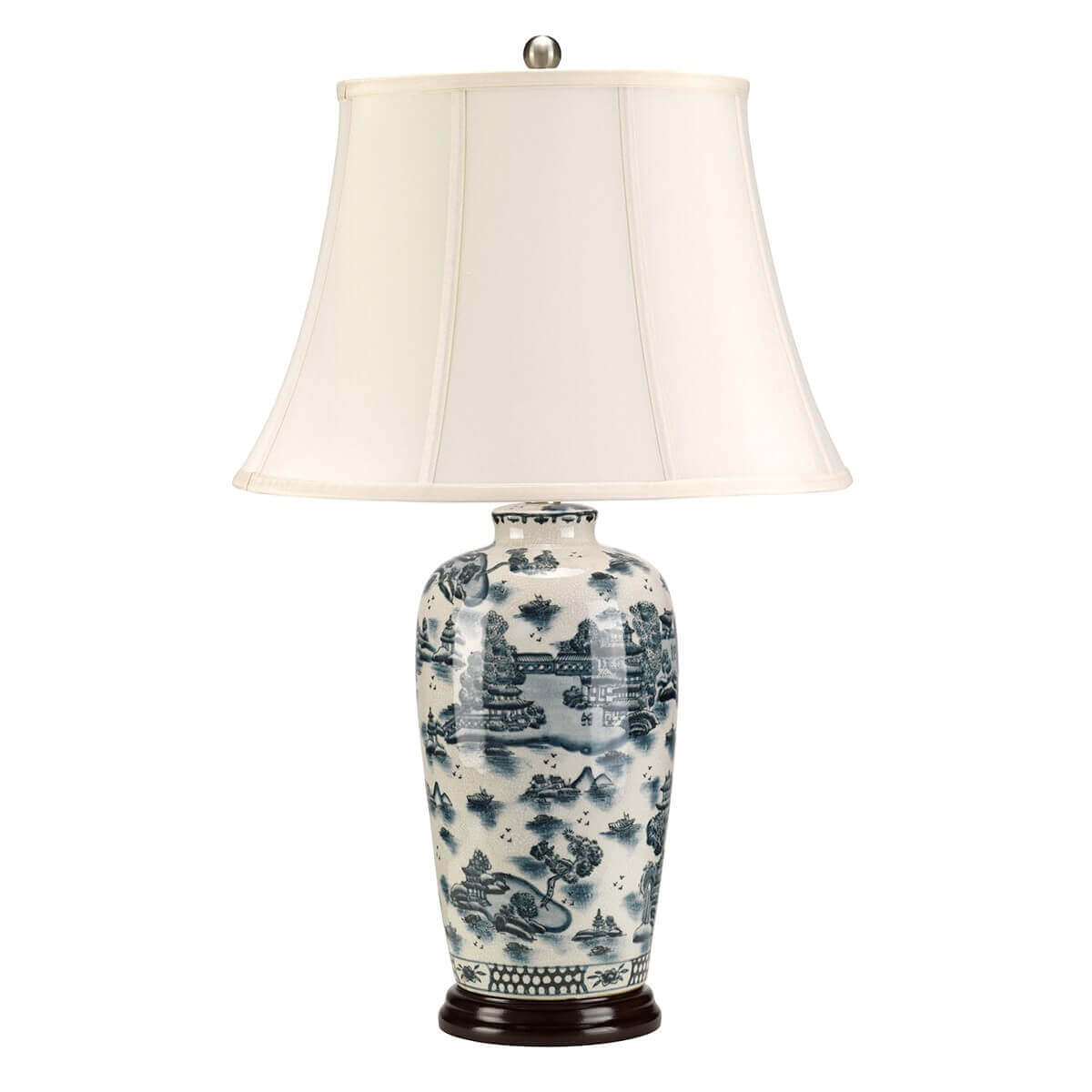 Lampe à poser Blue Traditional bleu et blanche, porcelaine