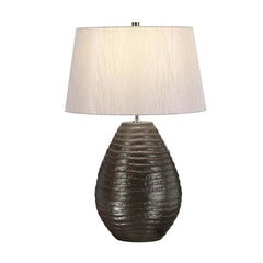 Lampe à poser Brunswick argentée, céramique