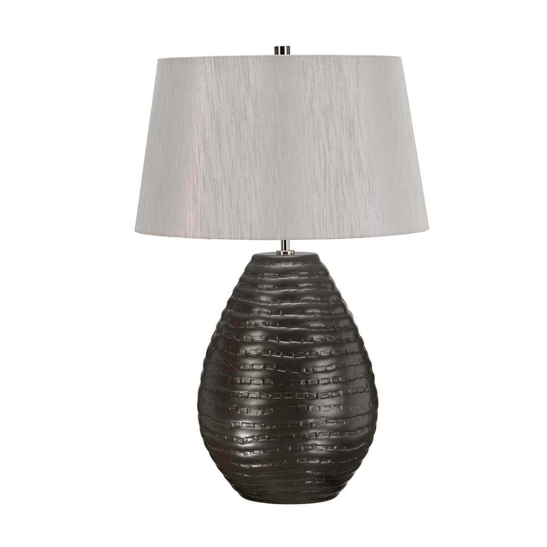 Lampe à poser Brunswick argentée, céramique