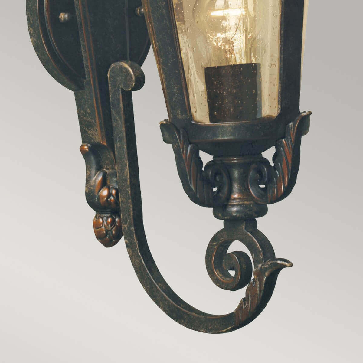 Applique extérieure Baltimore bronze, verre, H 55 cm