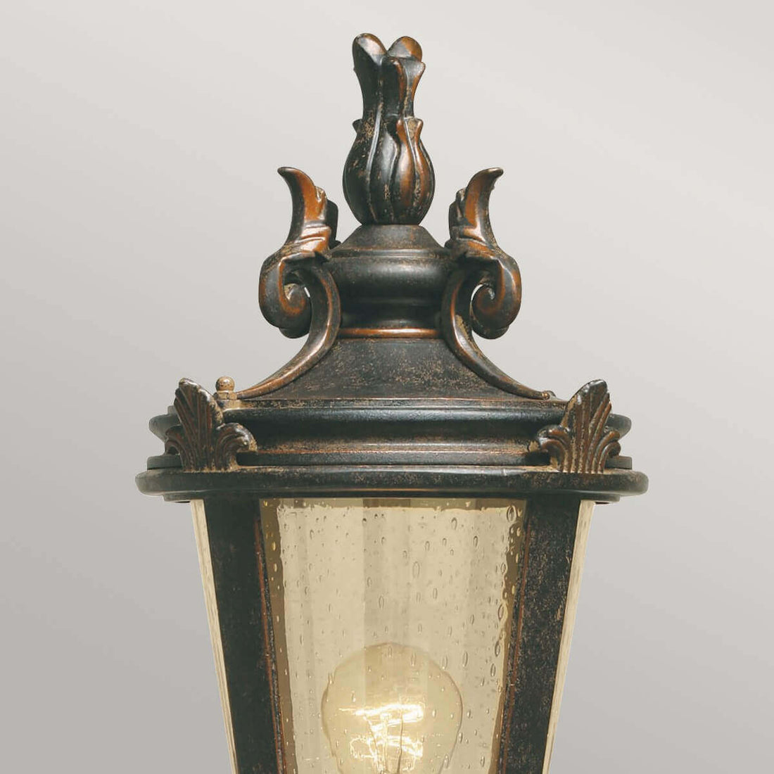 Lampadaire extérieur Baltimore bronze, verre, H 56 cm