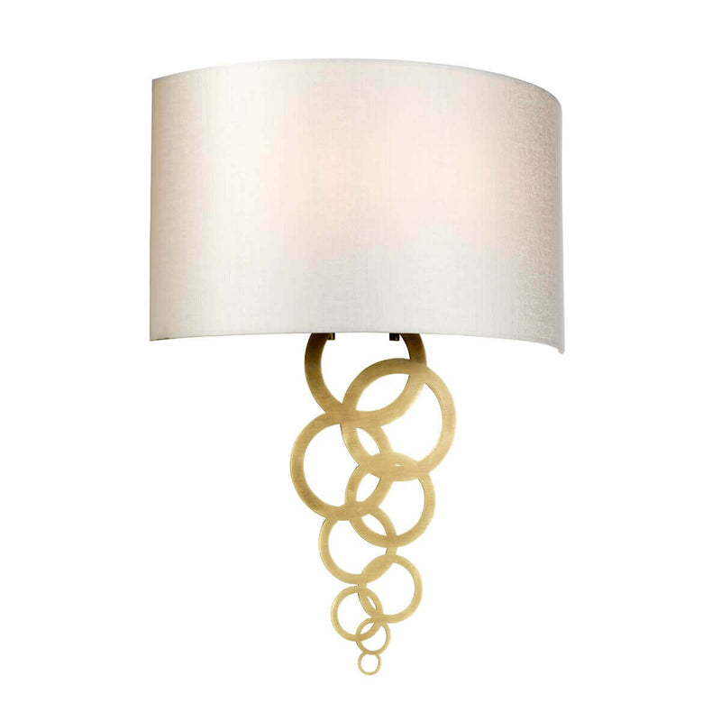 Applique murale Curtis 2 lumières laiton vieilli et crème