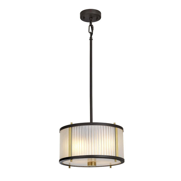 Suspension Corona 2 lumières bronze et marron foncé, verre