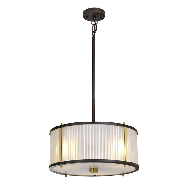 Suspension Corona 3 lumières bronze et marron foncé, verre