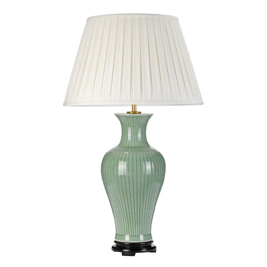Lampe à poser Dalian verte et crème, céramique
